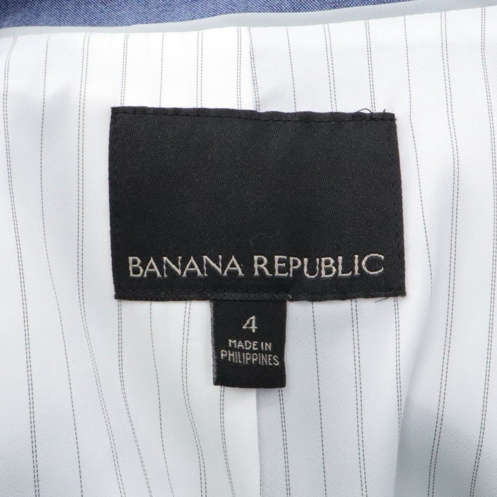 Banana Republic Blue Wool Blend Vest Suit Set Women 4 Cropped Pants Lined - Picture 7 of 8
